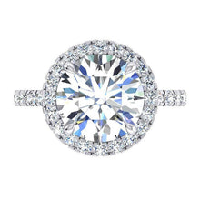 Afbeelding in Gallery-weergave laden, 4,50 karaat ronde diamanten jubileumring Halo-instelling - harrychadent.nl