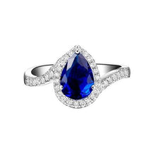Afbeelding in Gallery-weergave laden, 4.30 karaat Sri Lankaanse saffier en diamanten ring wit goud 14K - harrychadent.nl