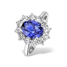Afbeelding in Gallery-weergave laden, 4.35 Ct Tanzaniet Met Diamanten Ring Nieuw Wit Goud 14K - harrychadent.nl