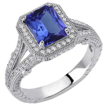 Afbeelding in Gallery-weergave laden, 4.51 karaat diamanten tanzaniet antieke stijl ring goud wit - harrychadent.nl