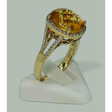 Afbeelding in Gallery-weergave laden, 4.75 Karaat Citrien & Diamanten Ring Met Accenten Geel Goud 14K - harrychadent.nl