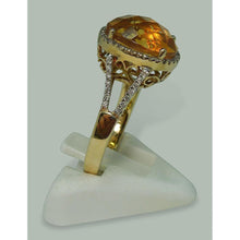 Afbeelding in Gallery-weergave laden, 4.75 Karaat Citrien & Diamanten Ring Met Accenten Geel Goud 14K - harrychadent.nl