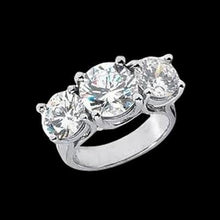 Afbeelding in Gallery-weergave laden, 4 Karaat Drie Stenen Witgouden Echt Diamanten Verlovingsring Voor Vrouwen Nieuw