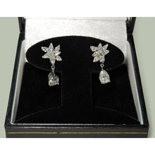 Afbeelding in Gallery-weergave laden, 4 karaat Peervorm Marquise Echt Diamant Dangle Hangende Oorbellen - harrychadent.nl