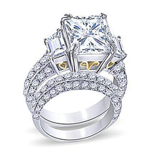 Afbeelding in Gallery-weergave laden, 5 Karaat Princess Center Diamant Ring Met Band Set Two Tone 14K - harrychadent.nl