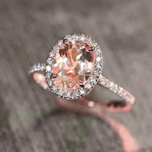 Afbeelding in Gallery-weergave laden, 5,95 karaat Morganite en diamanten trouwring Rose goud 14K - harrychadent.nl