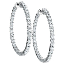 Afbeelding in Gallery-weergave laden, 5.00 karaat ronde geslepen diamanten Lady Hoop Earrings 14K White Gold - harrychadent.nl