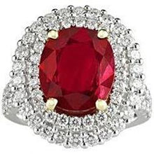 Afbeelding in Gallery-weergave laden, 6 kt rode robijn met diamanten ringtand set goud 14k - harrychadent.nl
