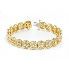 Afbeelding in Gallery-weergave laden, 6.05 Karaat Echt Diamanten Vintage Look Diamanten Tennisarmband Geel Goud