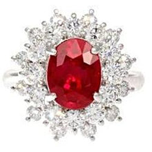 Afbeelding in Gallery-weergave laden, 6.50 ct natuurlijke rode robijn met diamanten ring witgoud - harrychadent.nl