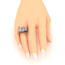 Afbeelding in Gallery-weergave laden, 7 karaat stralende diamant 3 stenen verlovingsring goud wit - harrychadent.nl