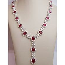 Afbeelding in Gallery-weergave laden, 83.01 karaat platina diamanten robijn ketting hanger bruids juwelen - harrychadent.nl