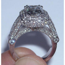 Afbeelding in Gallery-weergave laden, 8,51 karaat Diamanten verlovingsring band set stralend geslepen - harrychadent.nl