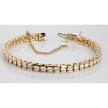 Afbeelding in Gallery-weergave laden, 8.80 karaat ronde diamanten tennisarmband kanaalset goud - harrychadent.nl