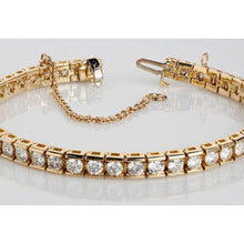 Afbeelding in Gallery-weergave laden, 8.80 karaat ronde diamanten tennisarmband kanaalset goud - harrychadent.nl
