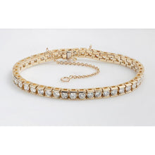 Afbeelding in Gallery-weergave laden, 8.80 karaat ronde diamanten tennisarmband kanaalset goud - harrychadent.nl