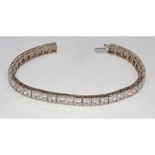 Afbeelding in Gallery-weergave laden, 9 ct prinses diamanten tennisarmband WG 14K aangepast - harrychadent.nl