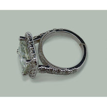 Afbeelding in Gallery-weergave laden, 9 karaat enorme prinses diamanten ring met accenten wit goud 14K - harrychadent.nl