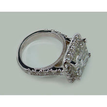 Afbeelding in Gallery-weergave laden, 9 karaat enorme prinses diamanten ring met accenten wit goud 14K - harrychadent.nl
