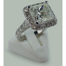 Afbeelding in Gallery-weergave laden, 9 karaat enorme prinses diamanten ring met accenten wit goud 14K - harrychadent.nl
