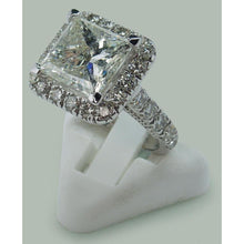 Afbeelding in Gallery-weergave laden, 9 karaat enorme prinses diamanten ring met accenten wit goud 14K - harrychadent.nl