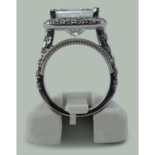 Afbeelding in Gallery-weergave laden, 9 karaat enorme prinses diamanten ring met accenten wit goud 14K - harrychadent.nl