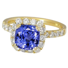 Afbeelding in Gallery-weergave laden, 9.00 ct tanzaniet en diamanten ring goud geel 14k - harrychadent.nl