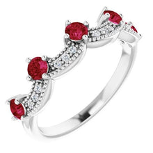 Afbeelding in Gallery-weergave laden, Antieke stijl Ruby Stone Ring wit goud 14K 2 karaat - harrychadent.nl