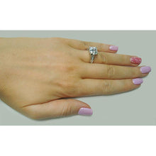 Afbeelding in Gallery-weergave laden, Asscher geslepen diamanten verlovingsring 3.28 karaat witgoud 14K - harrychadent.nl