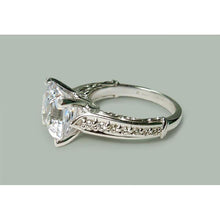 Afbeelding in Gallery-weergave laden, Asscher geslepen diamanten verlovingsring 3.28 karaat witgoud 14K - harrychadent.nl