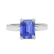 Afbeelding in Gallery-weergave laden, Blauwe Saffier Solitaire Engagement Emerald Ring 2 karaat Prong Set - harrychadent.nl
