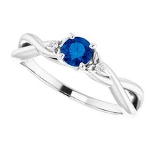 Afbeelding in Gallery-weergave laden, Blauwe saffier 1.50 karaat ring gedraaide schacht wit goud 14k - harrychadent.nl