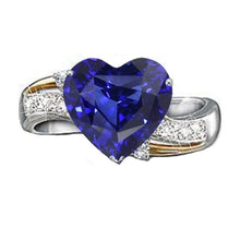 Afbeelding in Gallery-weergave laden, echte round saffier 3karaat ring profielweergave