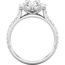 Afbeelding in Gallery-weergave laden, Bloemstijl 3.07 karaat ronde diamanten Halo ring massief wit goud 14K - harrychadent.nl