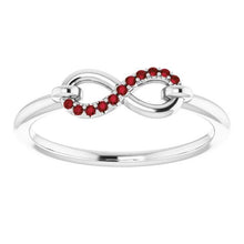 Afbeelding in Gallery-weergave laden, Bruiloft Infinity Band 0,25 karaat Birma Ruby sieraden - harrychadent.nl