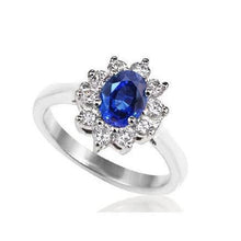Afbeelding in Gallery-weergave laden, echte round saffier 3.50karaat ring vooraanzicht