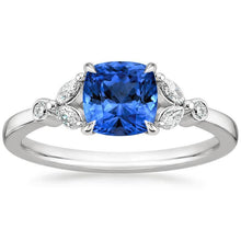Afbeelding in Gallery-weergave laden, echte marquise saffier 2.70karaat ring bovenaanzicht