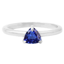 Afbeelding in Gallery-weergave laden, Ceylon Sapphire Solitaire Trillion-vormige ring 1 karaat sieraden goud - harrychadent.nl