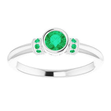 Afbeelding in Gallery-weergave laden, Colombiaanse groene smaragd ring antieke stijl 1 karaat sieraden edelsteen - harrychadent.nl