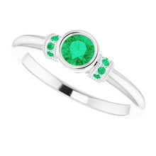Afbeelding in Gallery-weergave laden, Colombiaanse groene smaragd ring antieke stijl 1 karaat sieraden edelsteen - harrychadent.nl