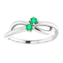 Afbeelding in Gallery-weergave laden, Colombiaanse smaragd ring 0,30 karaat Infinity Twist U Prong sieraden - harrychadent.nl