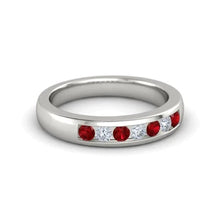 Afbeelding in Gallery-weergave laden, Comfort Fit Ruby Diamond Band 2.50 karaat witgoud 14K
