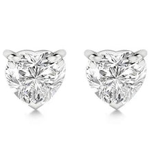 Afbeelding in Gallery-weergave laden, Dames 2 karaat hart geslepen diamanten oorknopjes massief wit goud 14K - harrychadent.nl