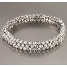 Afbeelding in Gallery-weergave laden, Dames Tennisarmband Prong Set 12 Karaat Wit Goud 14K Sieraden Nieuw - harrychadent.nl