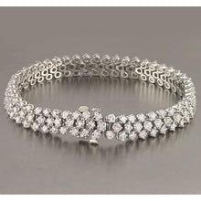 Afbeelding in Gallery-weergave laden, Dames Tennisarmband Prong Set 12 Karaat Wit Goud 14K Sieraden Nieuw - harrychadent.nl