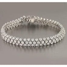 Afbeelding in Gallery-weergave laden, Dames Tennisarmband Prong Set 12 Karaat Wit Goud 14K Sieraden Nieuw - harrychadent.nl