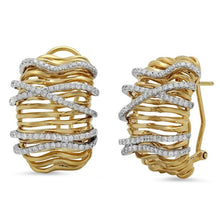 Afbeelding in Gallery-weergave laden, Dames Oorknopjes 1 Karaat Ronde Echt Diamanten Tweekleurig Goud 14K