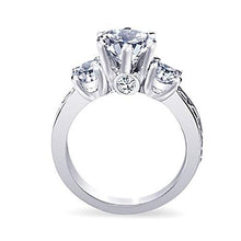 Afbeelding in Gallery-weergave laden, Diamant 3,11 karaat drie stenen ringstijl sieraden wit goud 14K - harrychadent.nl