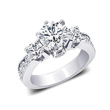 Afbeelding in Gallery-weergave laden, Diamant 3,11 karaat drie stenen ringstijl sieraden wit goud 14K - harrychadent.nl