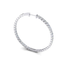 Afbeelding in Gallery-weergave laden, Diamant hoepel oorbellen 8 karaat 3 mm breed 1,5 "dia. Elk goud - harrychadent.nl